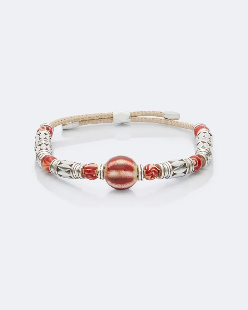 Isabel Marant Armband Janis aus Metall und Leder Multicolor