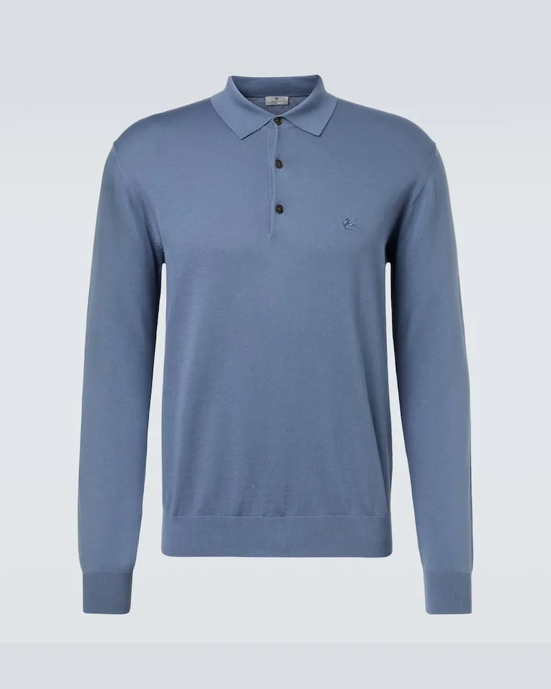 Etro Polopullover aus Baumwolle Blau