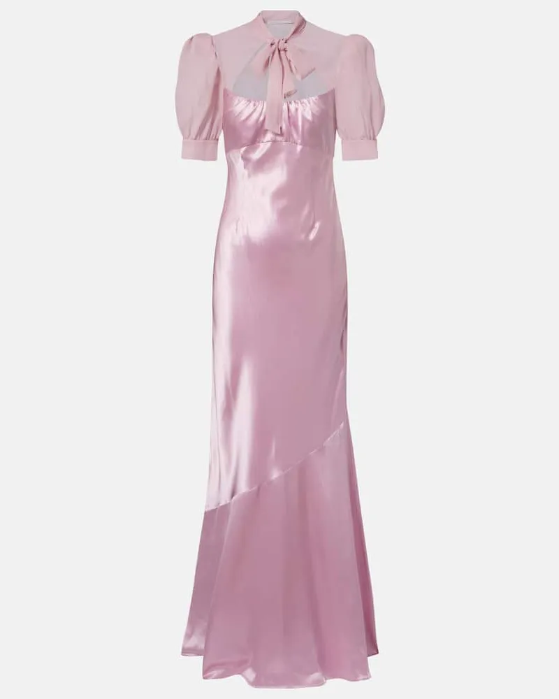 Alessandra Rich Robe aus Seidensatin Rosa