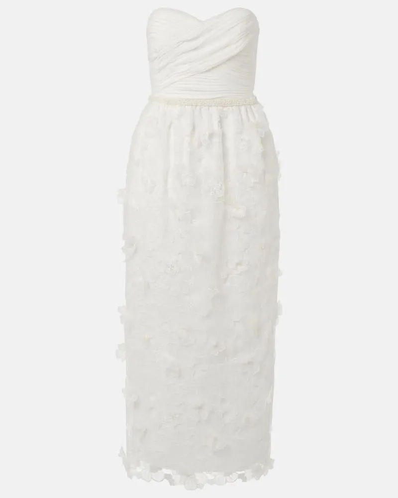 Self-Portrait Bridal Verzierte Robe aus Organza Weiß