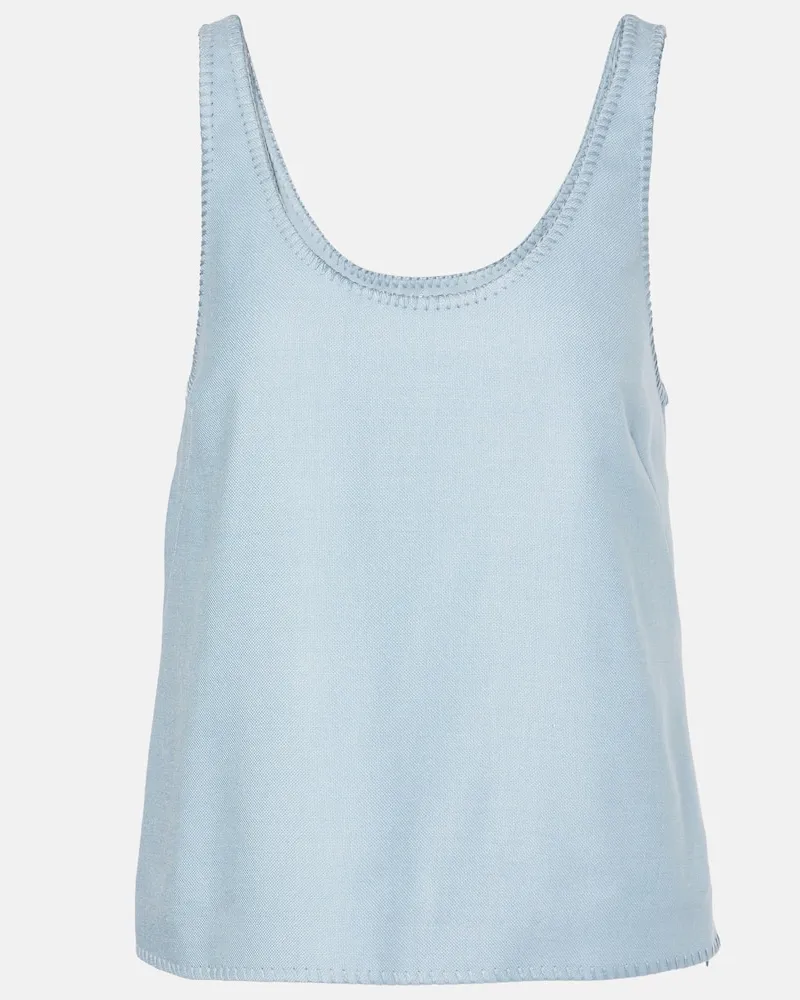 Gabriela Hearst Top Muriel aus Seide und Wolle Blau