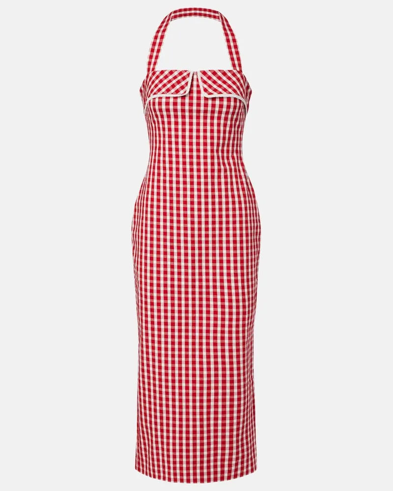 Posse Midikleid Ebony aus einem Baumwollgemisch Rot