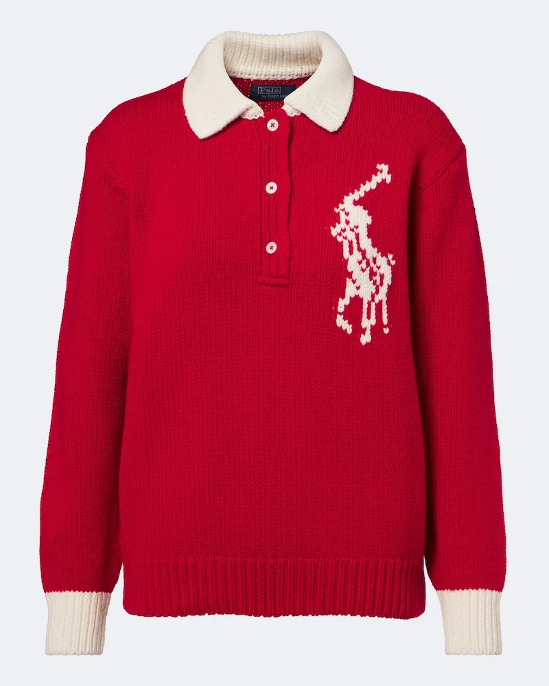 Ralph Lauren Polo-Pullover Big Pony aus Wolle Rot