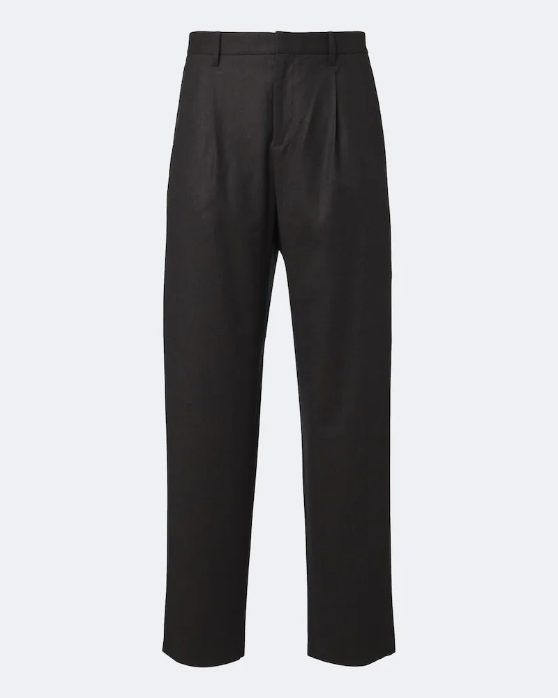 AGNONA Gerade Hose aus Wolle Grau