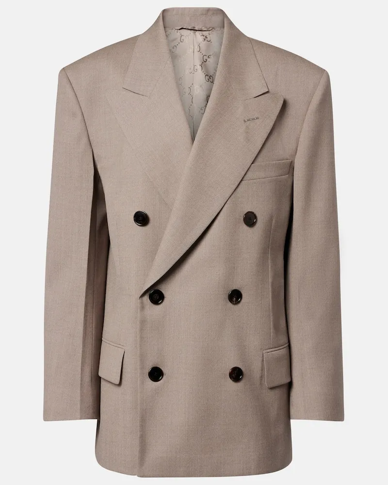 Gucci Blazer aus Woll-Mouliné Grau