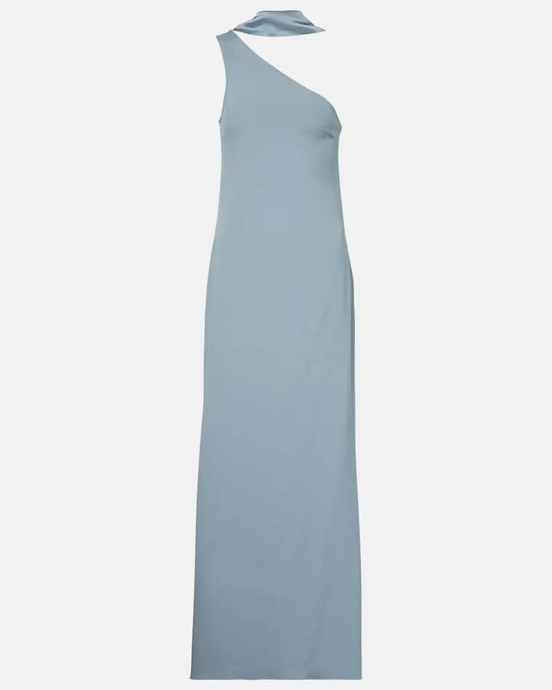 Taller Marmo One-Shoulder-Robe Caroline aus Cady Blau