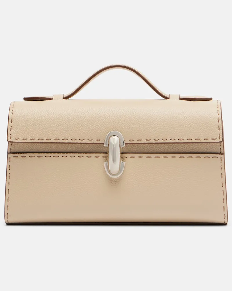 SAVETTE Tote Bag Symmetry aus Leder Beige