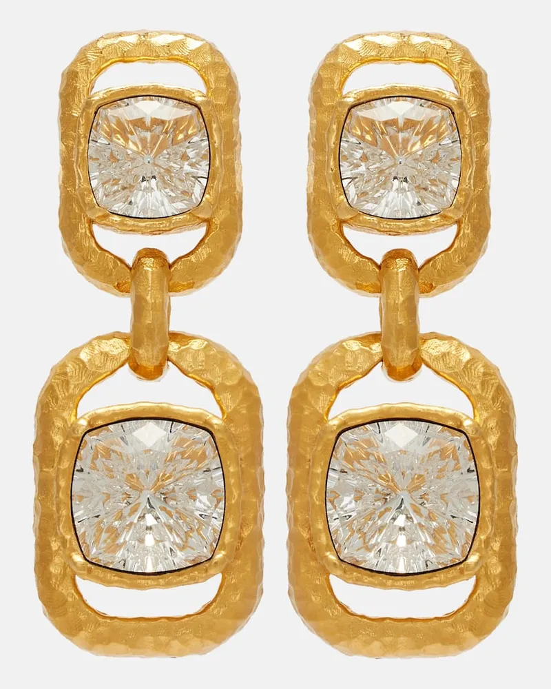 Oscar de la Renta Ohrringe mit Kristallen Gold