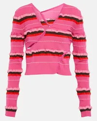 Jacquemus Cropped-Cardigan Le Cardigan Tordu Pink