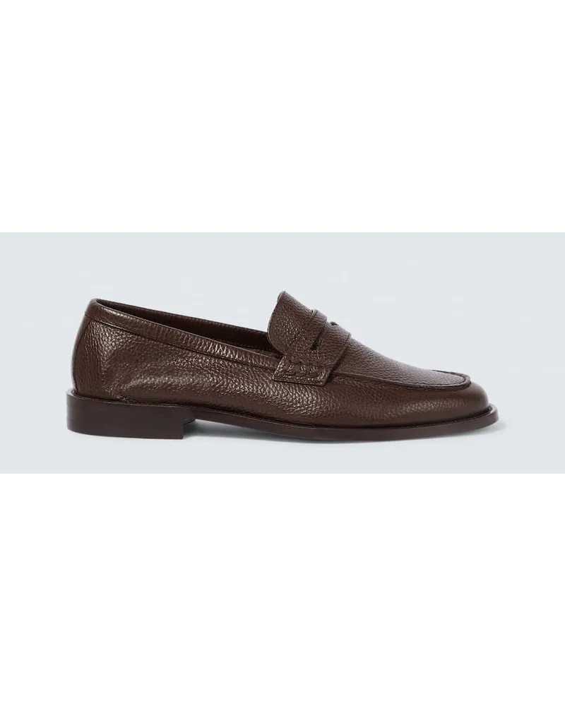 Manolo Blahnik Loafers Perry aus Leder Braun