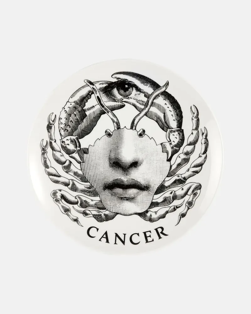 Fornasetti Wandteller Tema e Variazioni Cancer Nr. 351 Schwarz