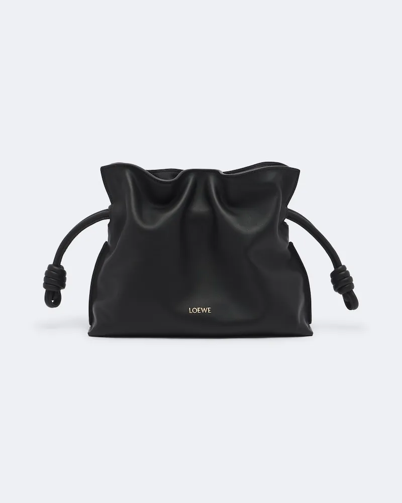 Loewe Clutch Flamenco Mini aus Leder Schwarz