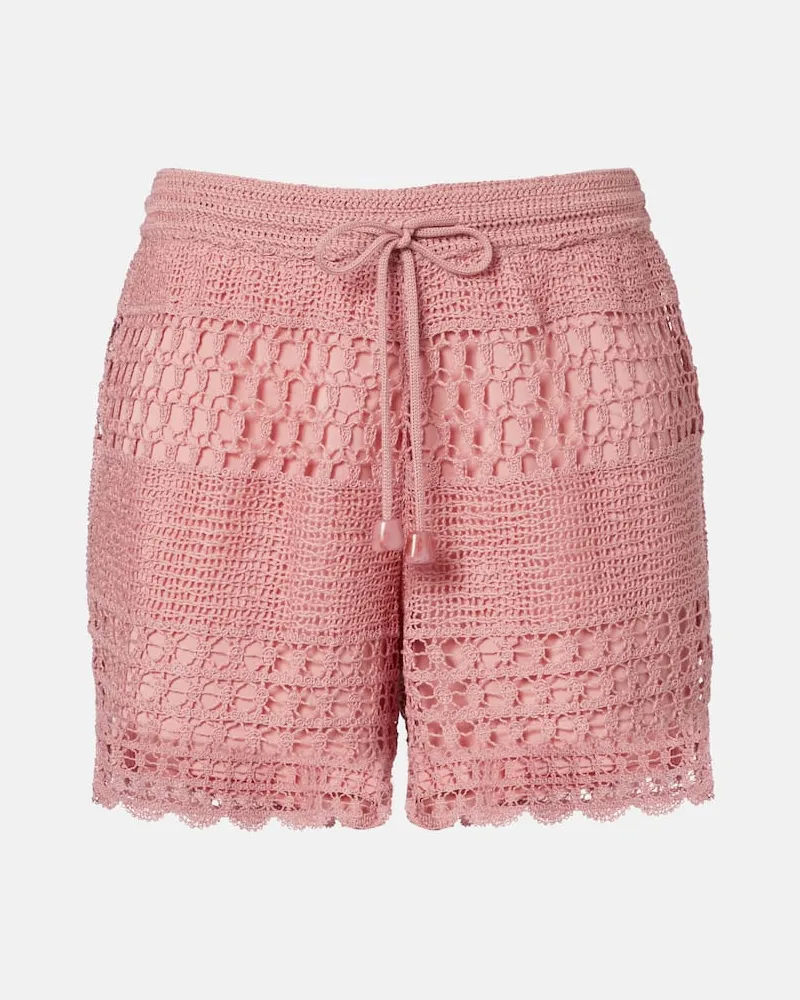 Zimmermann Shorts Wanderlust aus Häkelstrick Rosa