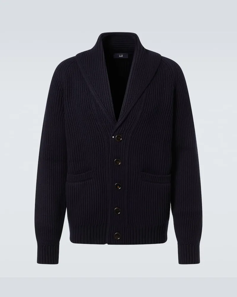 Dunhill Cardigan aus Baumwolle und Kaschmir Blau