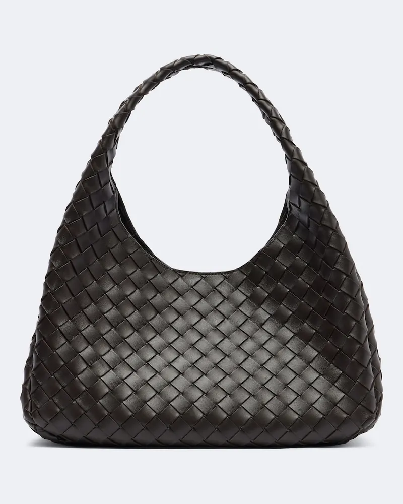 Bottega Veneta Schultertasche Campana aus Leder Braun