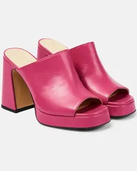 SOULIERS MARTINEZ Plateau-Pantoletten Alba 90 aus Leder Pink