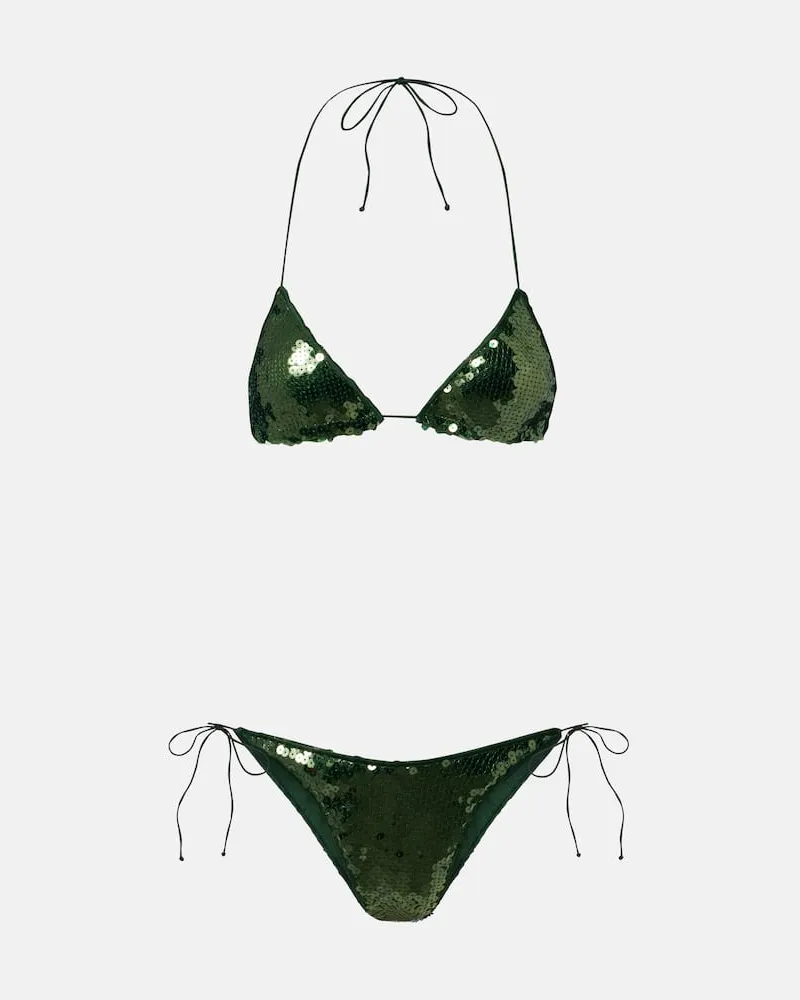 Oséree Oséree Bikini Marylin mit Pailletten Grün