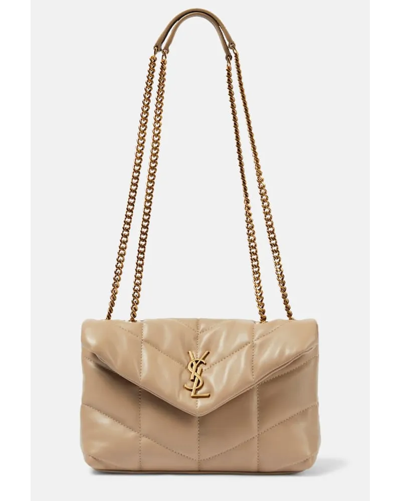 Saint Laurent Schultertasche Toy Puffer aus Leder Beige