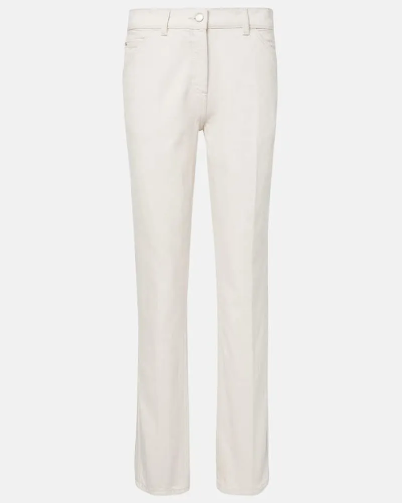 Totême Low-Rise Slim Jeans Weiß