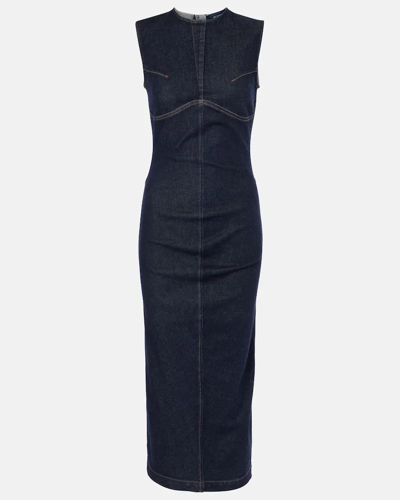 SPORTMAX Midikleid Geranio aus Denim Blau