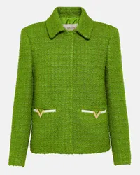 Valentino Garavani Jacke VGold aus Tweed Gruen