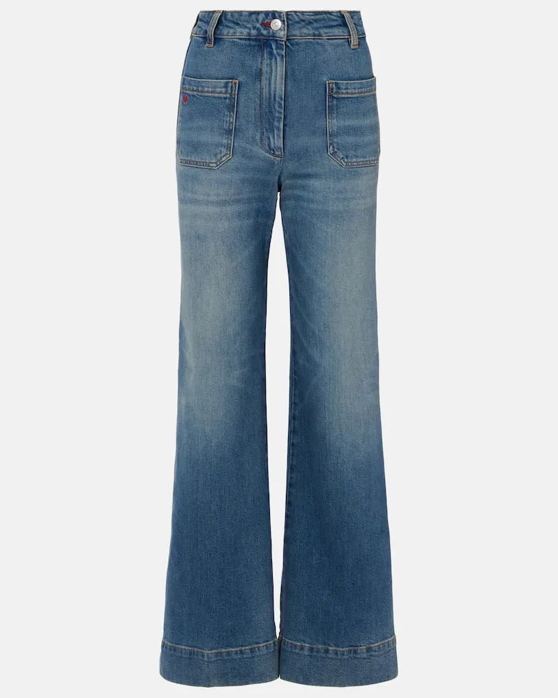 Victoria Beckham Wide-Leg Jeans Alina Blau