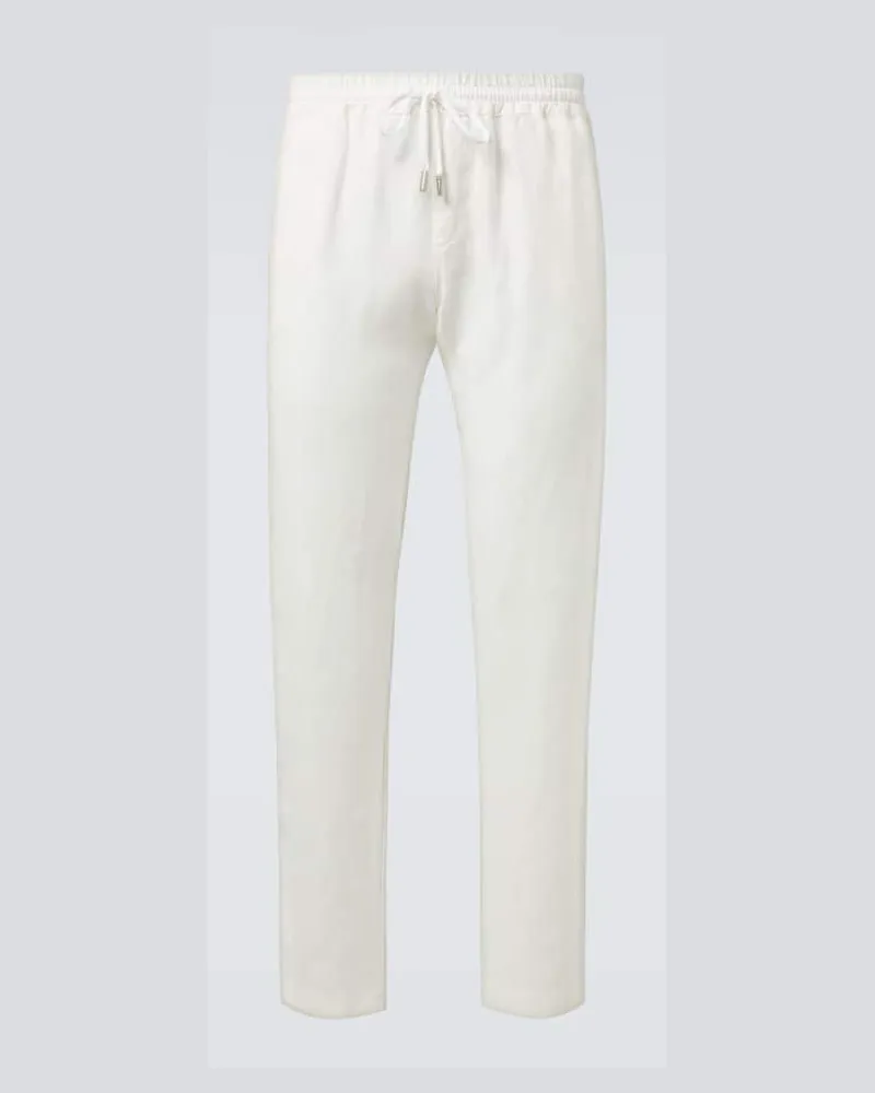 Thom Sweeney Gerade Hose aus Leinen Weiß
