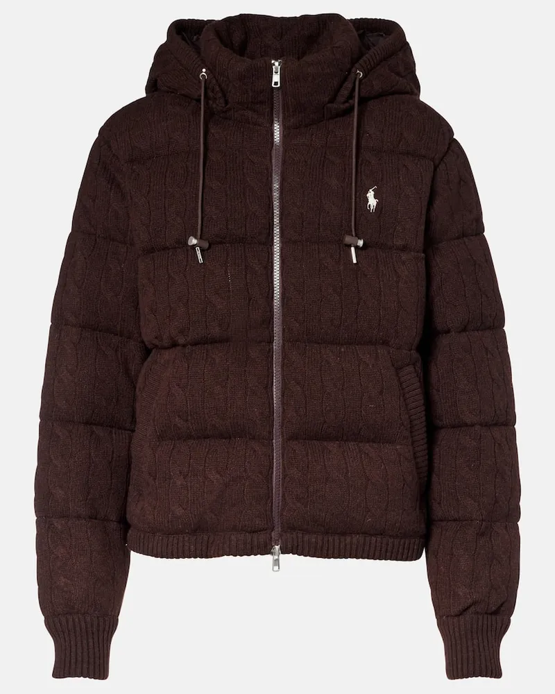 Ralph Lauren Wattierte Jacke aus Wolle und Kaschmir Braun