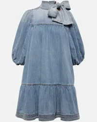 Zimmermann Minikleid Denim Smock Blau