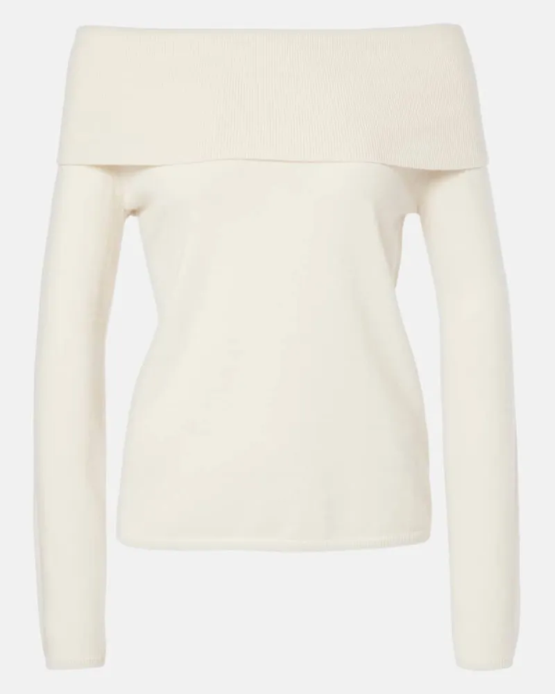 Jardin des Orangers Off-Shoulder-Top aus Kaschmir Weiß