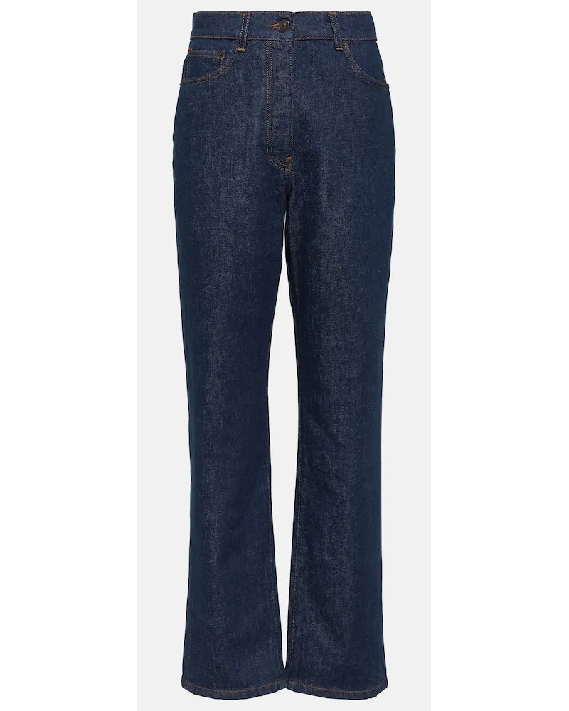 The Row High-Rise Straight Jeans Borjis Blau