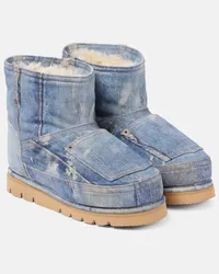 Acne Studios Stiefel Batter mit Shearling Blau