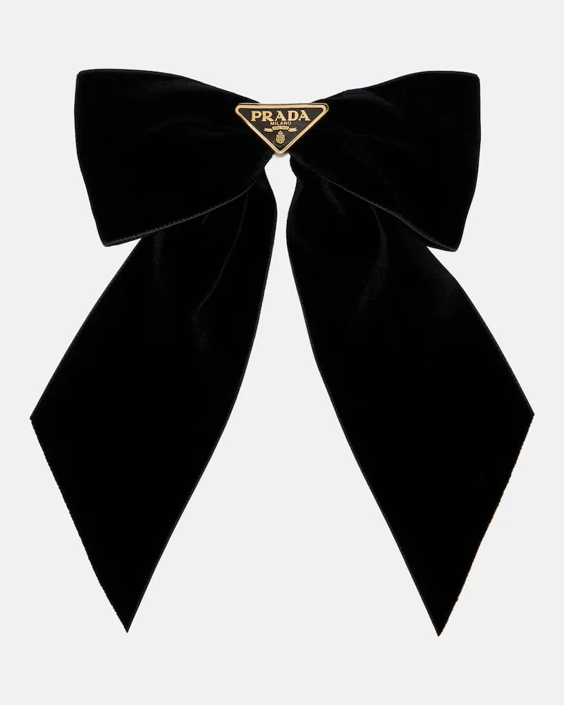 Prada Haarspange aus Samt Schwarz