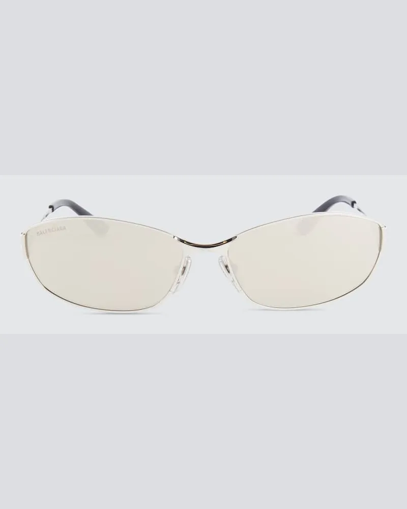 Balenciaga Ovale Sonnenbrille Mercury Silber