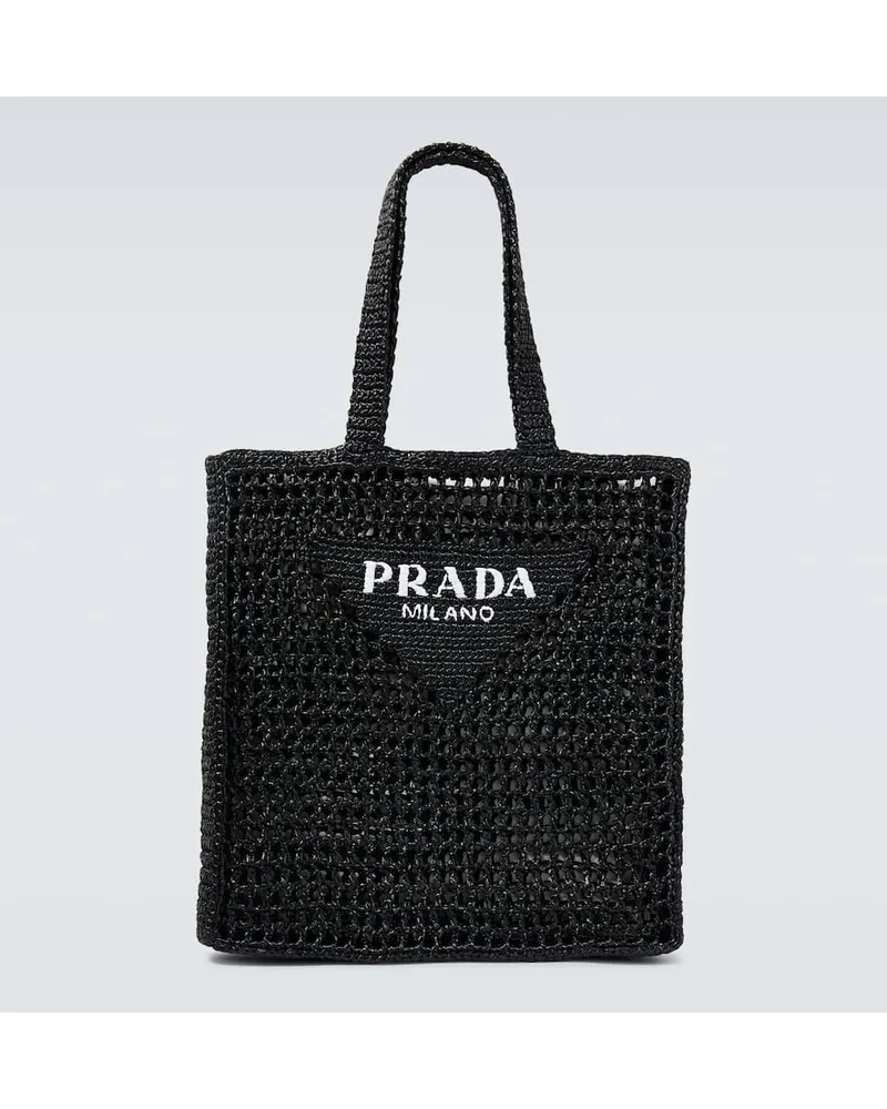 Prada Tote aus Haekelstrick Schwarz