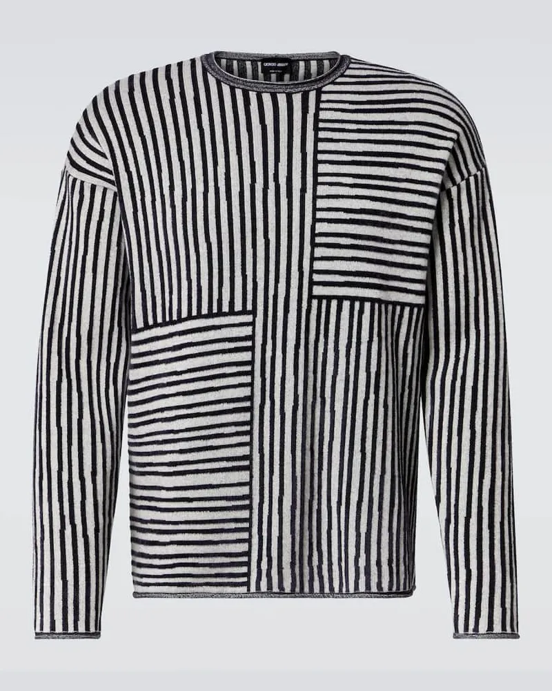 Giorgio Armani Pullover aus Jacquard Blau