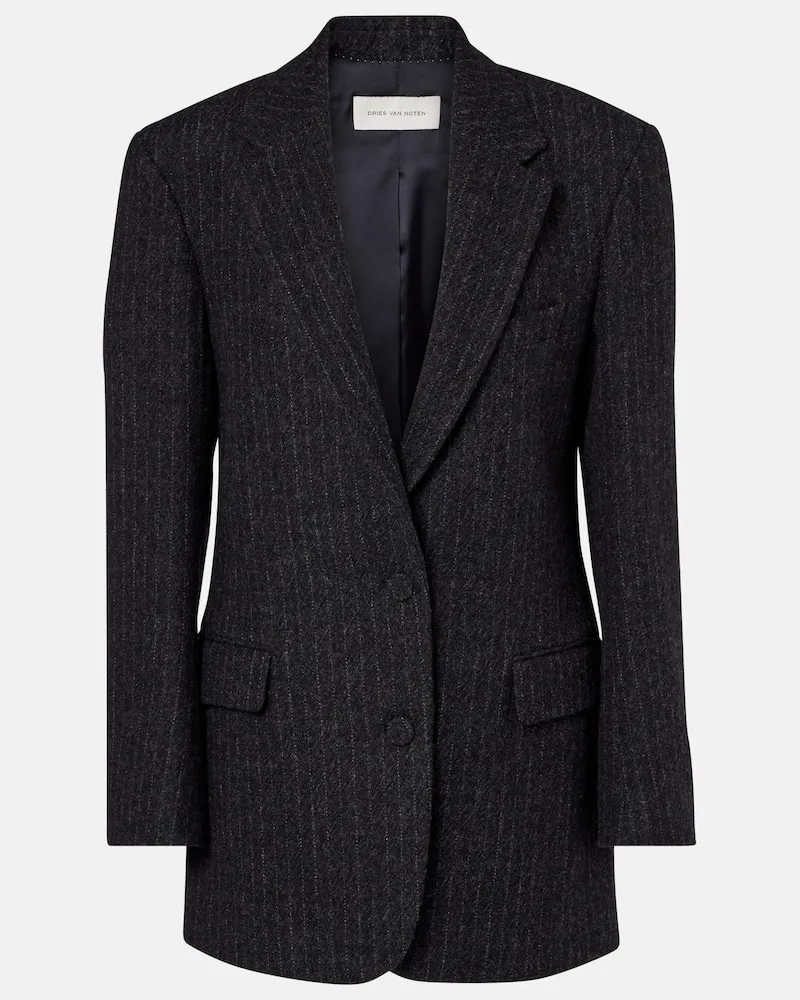 Dries van Noten Blazer aus Wolle Grau