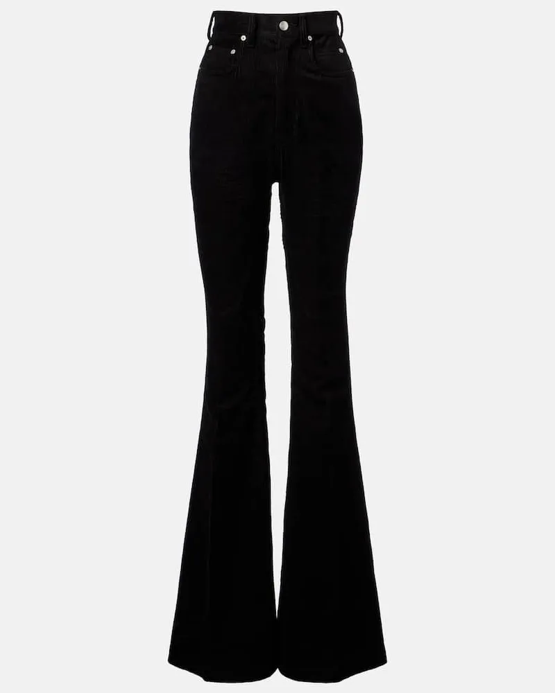 Rick Owens Schlaghose Bolan aus Cord Schwarz