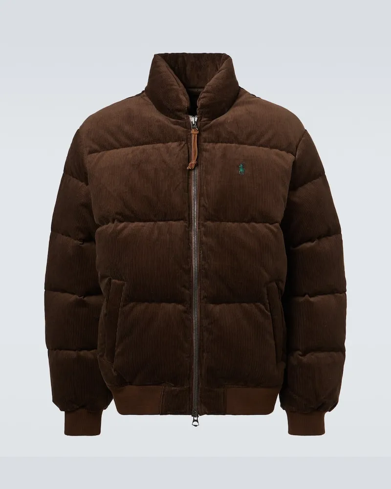 Ralph Lauren Daunenjacke aus Baumwoll-Cord Braun