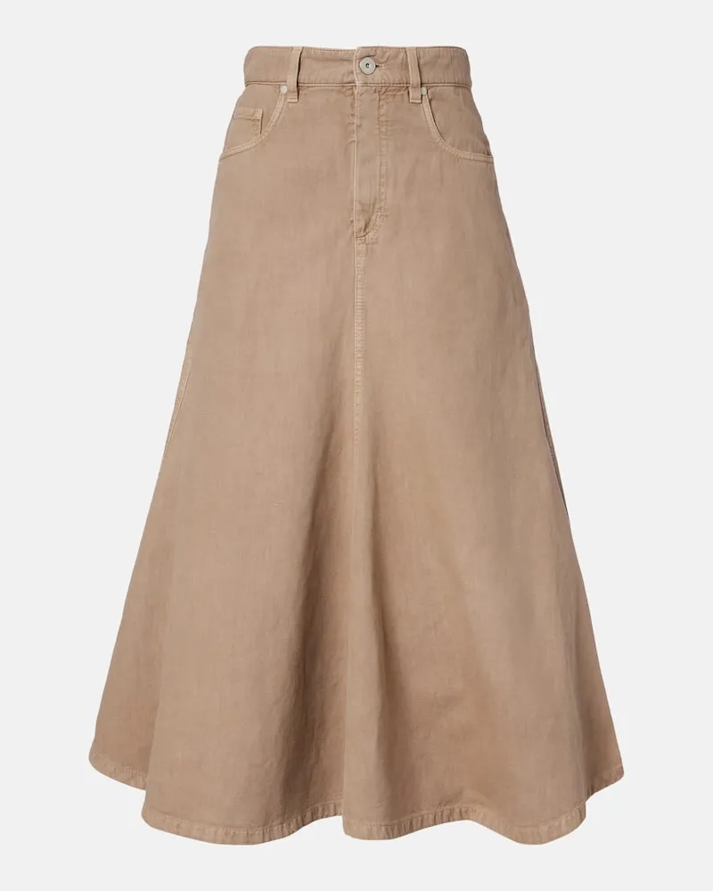Brunello Cucinelli Jeansrock Braun