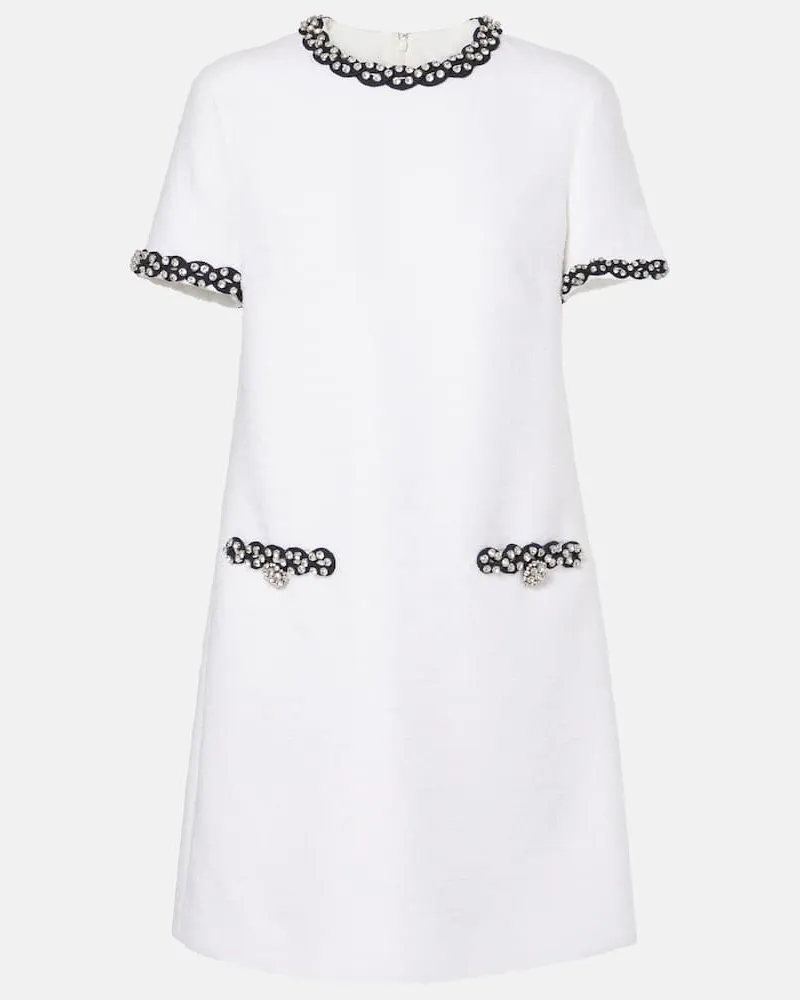 Valentino Garavani Verziertes Minikleid aus Tweed Weiß