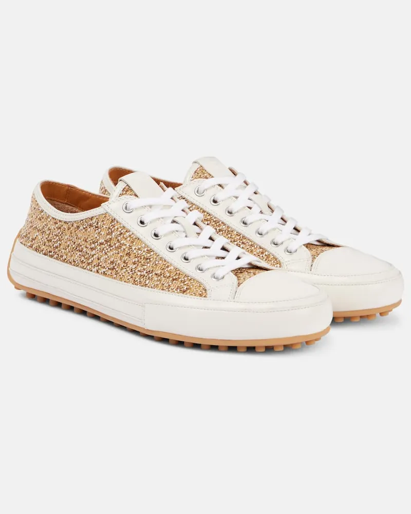 TOD'S Sneakers aus Tweed mit Leder Neutral