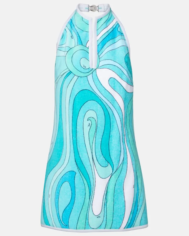 Emilio Pucci Minikleid Iride aus Frottee Blau