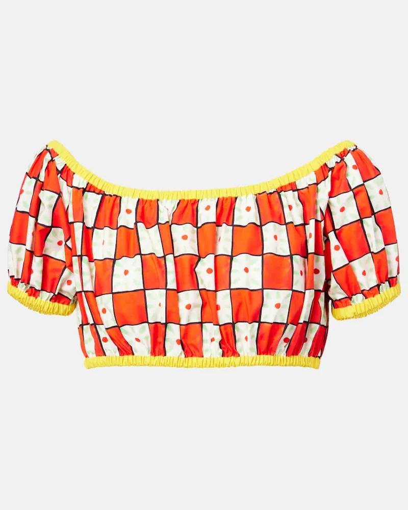 Dolce & Gabbana Cropped-Top aus Baumwolle Rot
