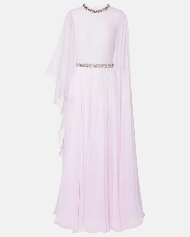 Givenchy Robe aus Seide mit Kristallen Pink