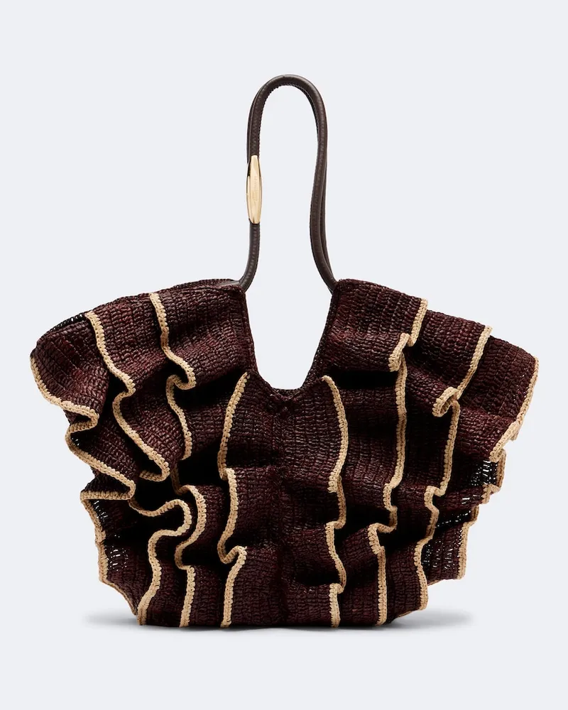 Zimmermann Tote Bag Goldentime Medium aus Raffiabast Braun