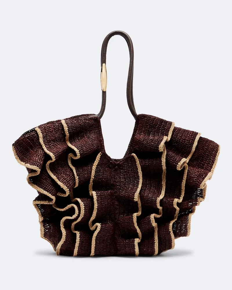 Zimmermann Tote Bag Goldentime Medium aus Raffiabast Braun