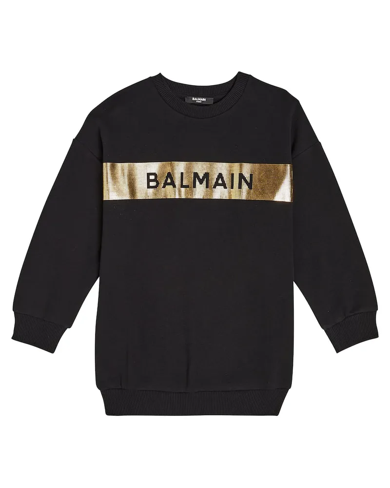 Balmain Sweatshirt aus Baumwolle Schwarz