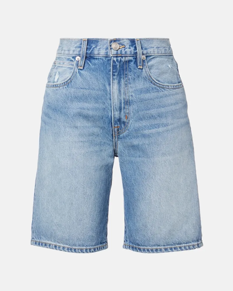 SLVRLAKE High-Rise Bermuda-Shorts aus Denim Blau