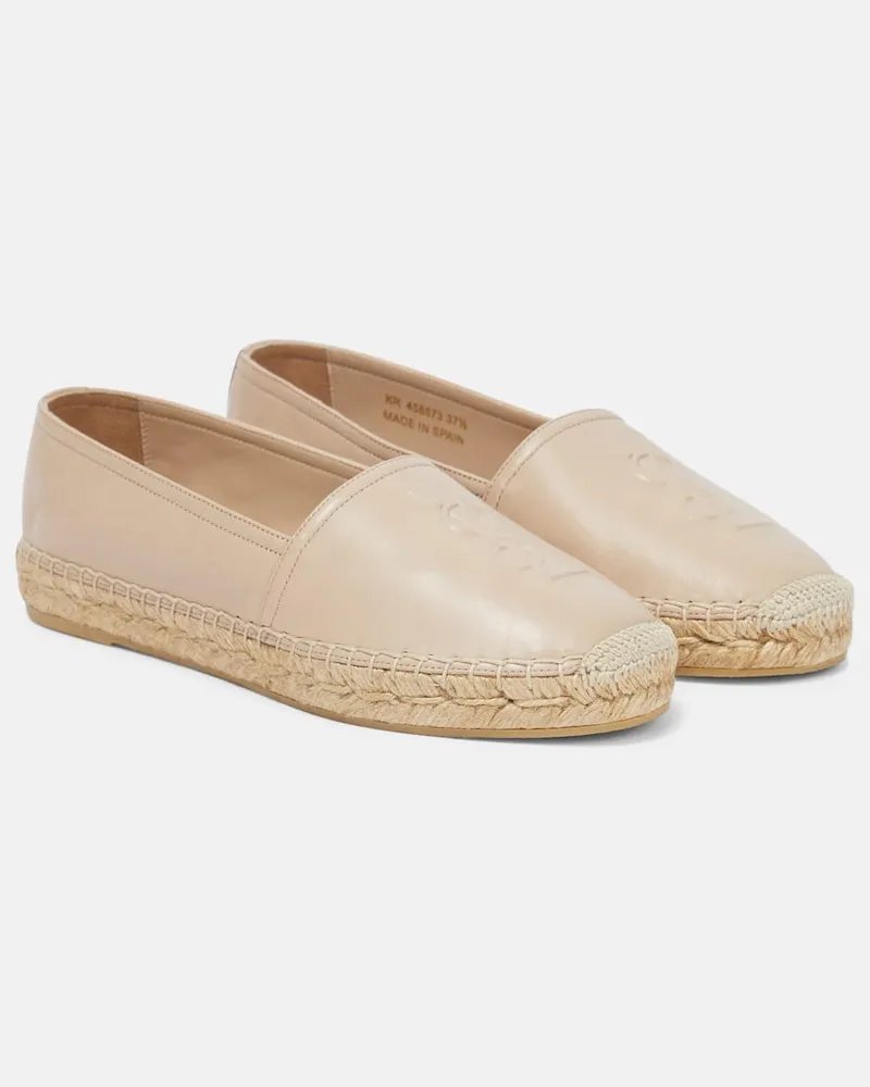 Saint Laurent Espadrilles aus Leder Rosa